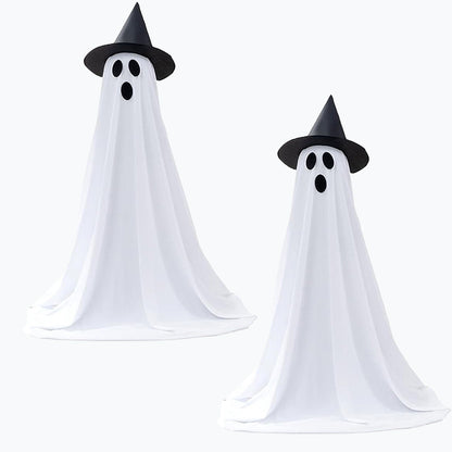Light Up Ghost Halloween Decorations with LED String Lights – Adjustable Standing Ghost Spooky Decor for Yard, Garden, Porch & Party