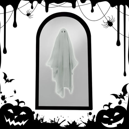 Ghost Holographic Mirror – Spooky Haunted LED Illusion Wall Décor for Halloween, Scary 3D Ghost Projection Decoration